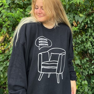 Poltrona Expert Felpa Armcherry Dax Shepard Girocollo Idee regalo per i fan dei podcast Maglione unisex Regalo di Natale per patatine Hit Run Fan