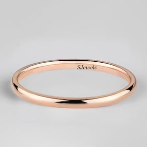 14K Solid Rose Gold Wedding Band / 1.8 MM Rose Gold Ring / Plain Rose Gold Band / Dainty Stacking Ring / Simple Delicate Ring /Thin bandRing