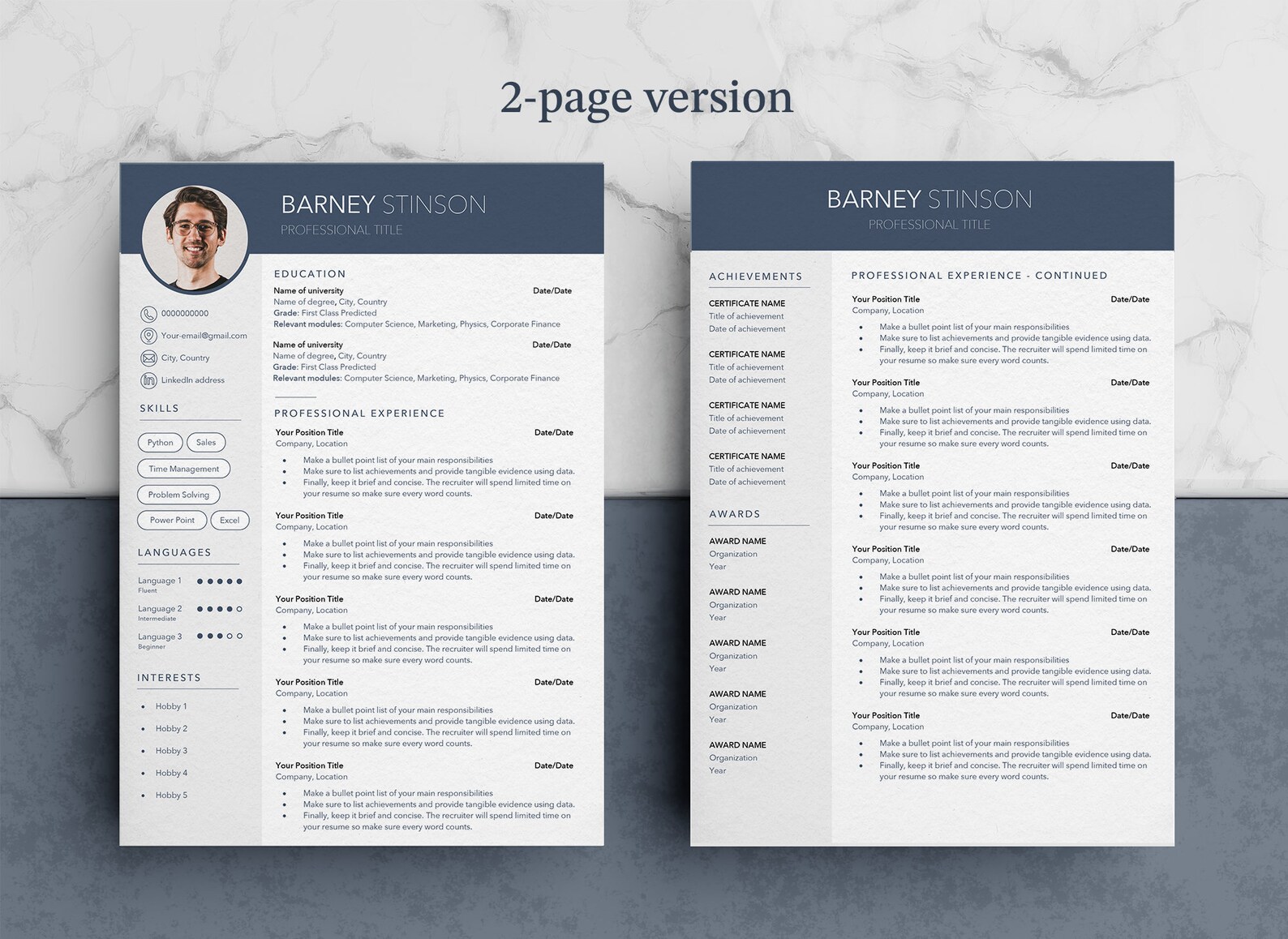 Resume Template CV Template Professional - Il 1588xN.4660522940 6rbs