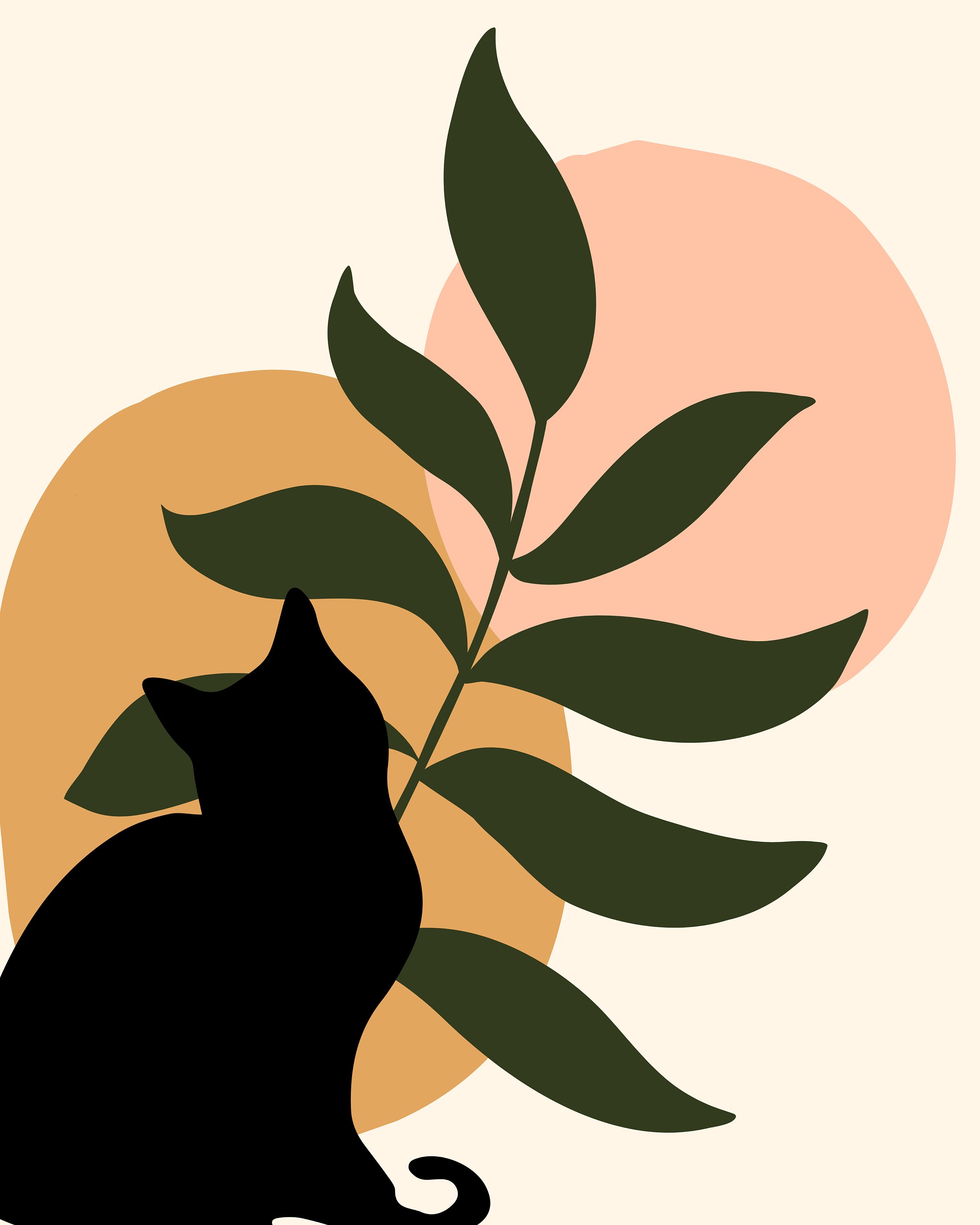 Printable/pdf Abstract Cat Print Etsy