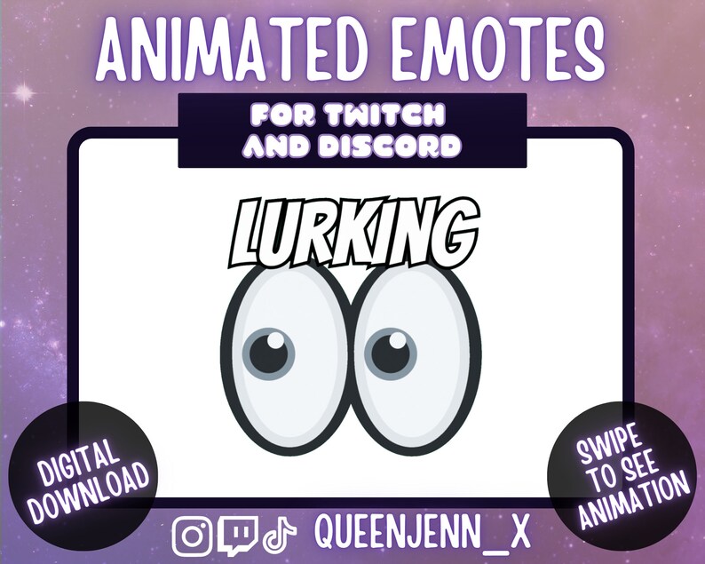 Lurk Emote Animated Lurking Eyes Emote Chat Emotes Twitch Emotes ...