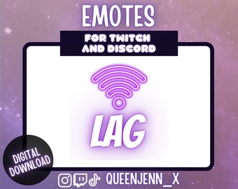 Purple Lag Emote with WIFI Symbol: Twitch/Discord Chat Emote (Digital Download)