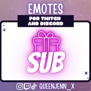 Pink Sub Emote | Neon Emote | Twitch Emote | Chat Emotes | Meme Emotes