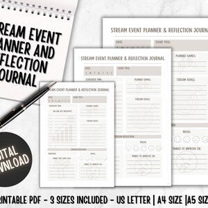 Stream Event Planner en Reflection Journal | Stream Planner | Stream journaal