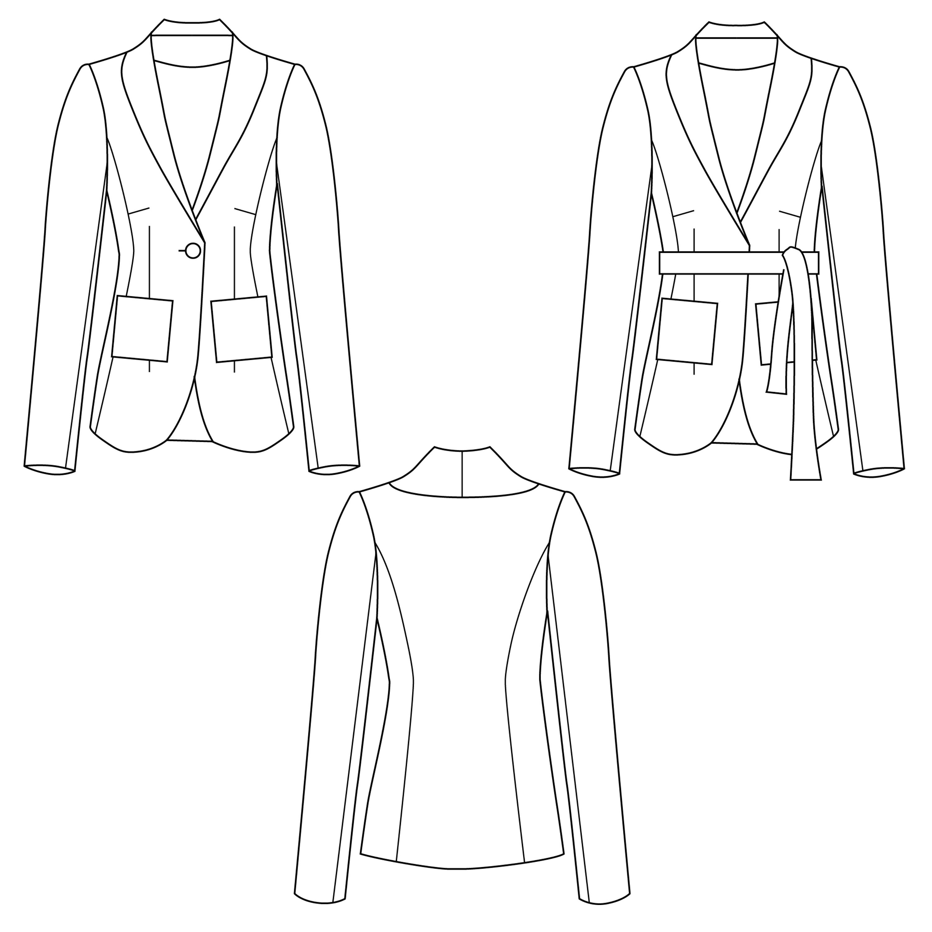 Sewing Pattern Women's Blazer Sewing Pattern Jacket Sewing Instructions