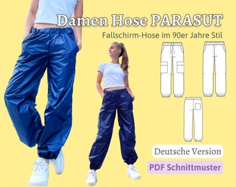 Patron de couture Pantalon femme Patron de couture Pantalon parachute Couture Pantalon cargo femme Instructions de couture Pantalon de pluie femme Ebook PARASUT | Taille 34-56