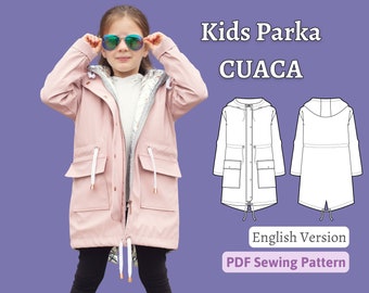 pdf Sewing Pattern Parka for Kids Sewing Pattern Softshell Jacket Sewing Pattern Kids Parka Pattern Instant Download CUACA | Sizes 92-164