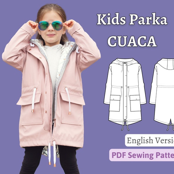 pdf Sewing Pattern Parka for Kids Sewing Pattern Softshell Jacket Sewing Pattern Kids Parka Pattern Instant Download CUACA | Sizes 92-164