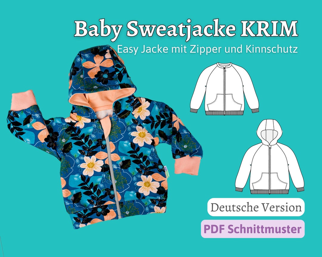 Sewing Pattern Baby Sweat Jacket Sewing Pattern Jacket for Baby Sewing Pattern Hood Baby Sweater