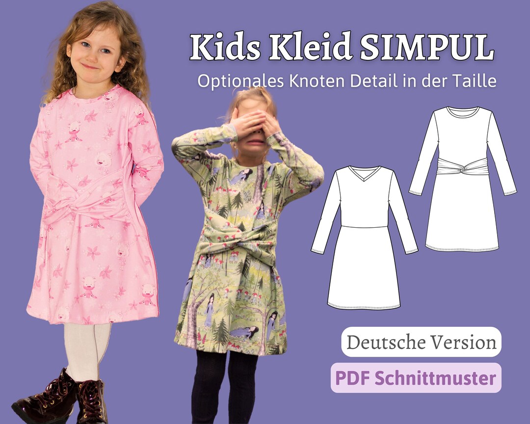 Sewing Pattern Children's Dress Sewing Pattern Jersey Dress Sewing