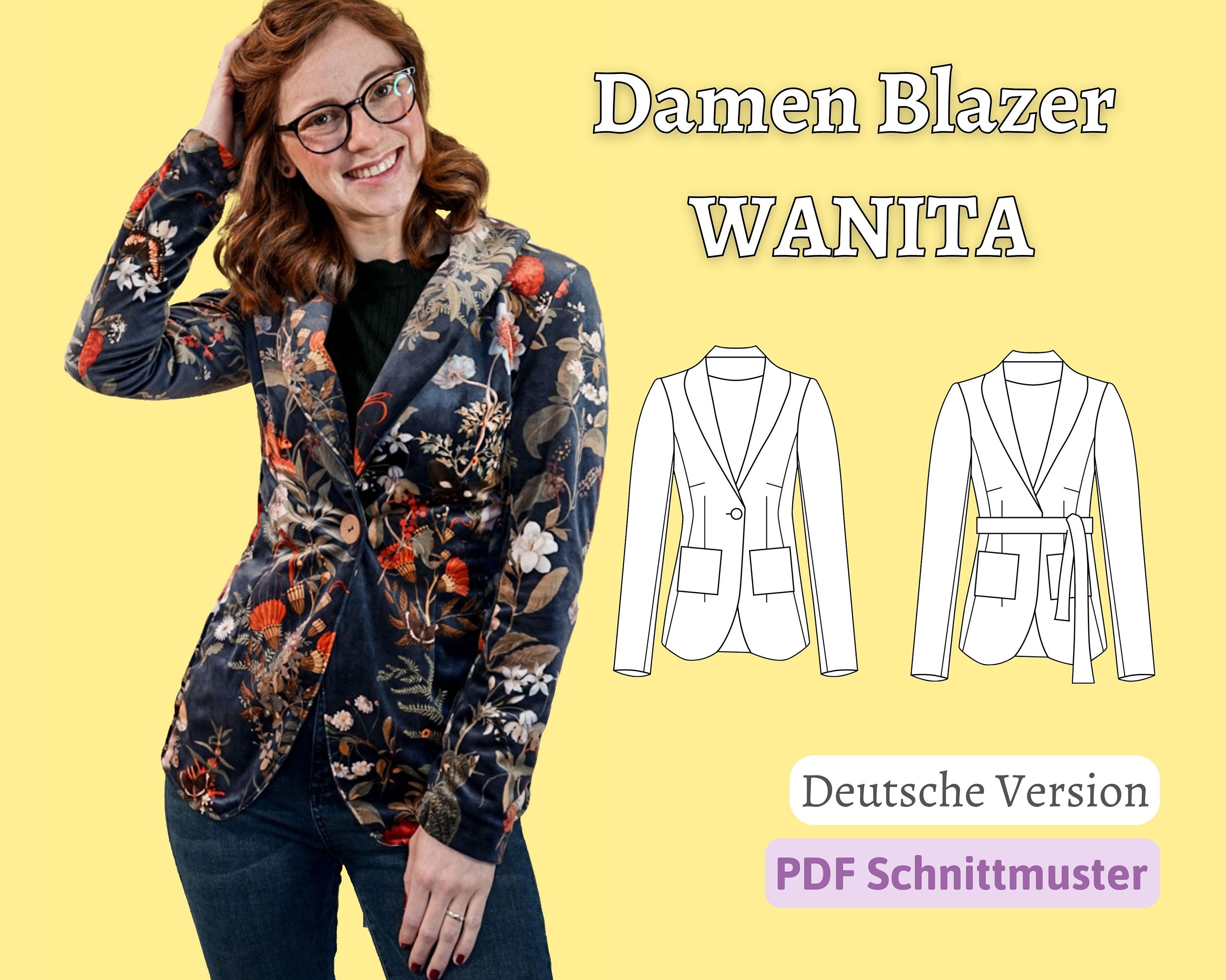 Sewing Pattern Women's Blazer Sewing Pattern Jacket Sewing Instructions