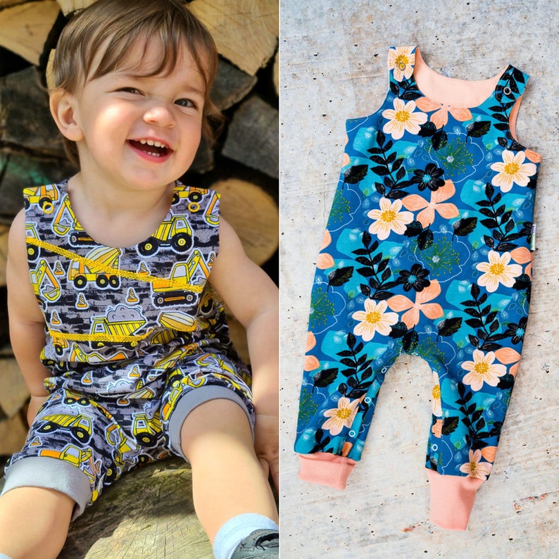 Easy Sewing Pattern Baby Romper Sewing Pattern Baby Dungarees Sewing