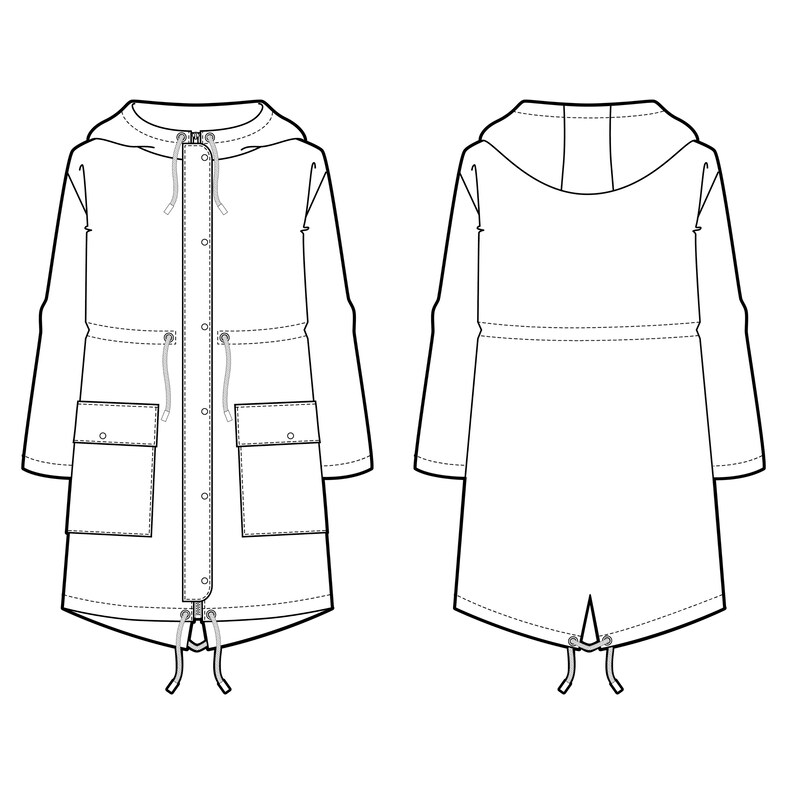 Pdf Sewing Pattern Parka for Kids Sewing Pattern Softshell Jacket