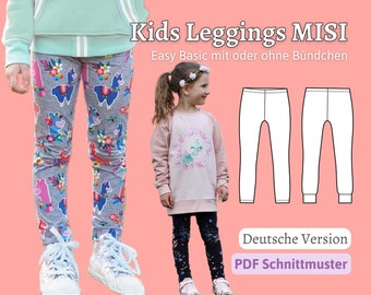 Ebook Schnittmuster Leggings Kinder Leggings Schnittmuster für Anfänger Schnittmuster Kinder Hose Nähanleitung Mädchen MISI | Gr. 110-164