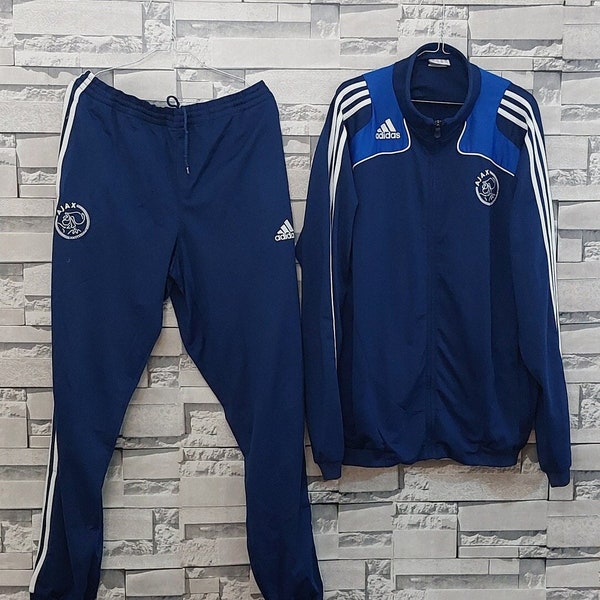 VTG 90s Adidas Ajax Amsterdam Tracksuit Size: 2X/ Authentic Adidas Ajax Amsterdam Sport Tracksuit/ Antique Adidas Soccer Training