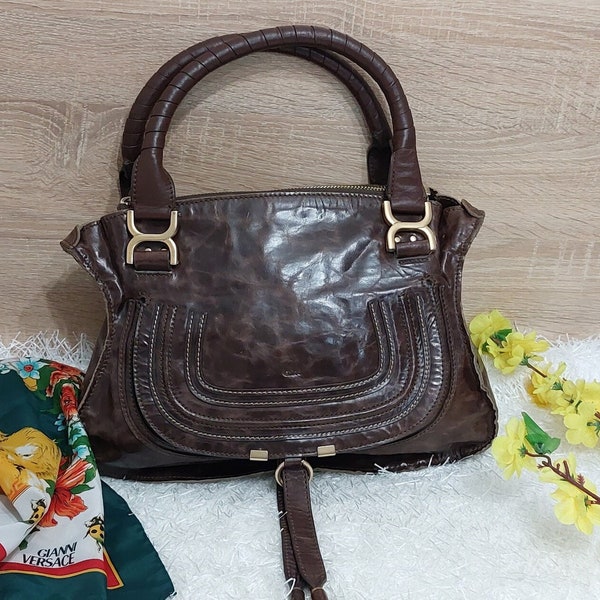 VTG CHLOE Leather Bag - 90's Luxury CHLOE Hand Purse/ Antique Front Chloe Logo shoulder Bag/ Retro Chloe Bag/ Vintage Chloe Bag/Gift for her