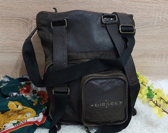 Authentische DIESEL Leder Tasche - 90er Jahre DIESEL Handtasche/ Original DIESEL Leder Umhängetasche/ Luxus Retro Tasche/ Geschenk für Sie