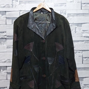VTG Amerex Amerfoam Black Vegan Leather Blazer Adult M 1960s