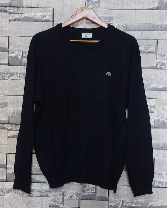 Black lacoste sweatshirt best sale