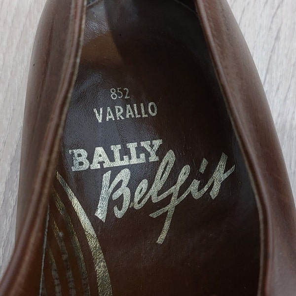 Vintage BALLY Varallo Belfit Leather Shoes Size: 9 US/ 8 UK/ 43 Eur/ Antique Bally Shoes/ Authentic Retro Bally shoes/ Vintage Clothing men