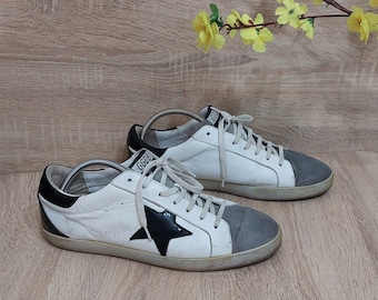 Vintage GGDB Streetwear Shoes, Distressed Golden Goose Sneakers Size: UK 9 | US 10 / 44 Eur/ Flat Bottom Goose Fashion Shoes/ Gift for Him