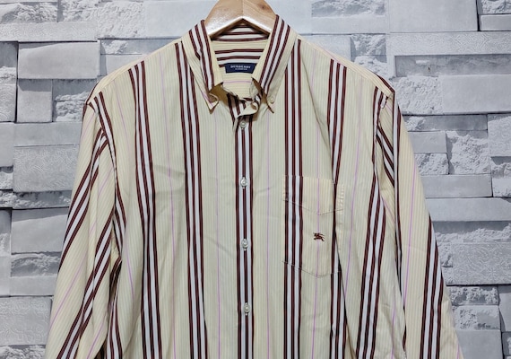 Antique Burberry Button up Striped Shirt Size 4 L Vintage Burberry Blouse Authentic Burberry Shirt Luxury B Shirt Vintage Clothing Men Etsy Ireland