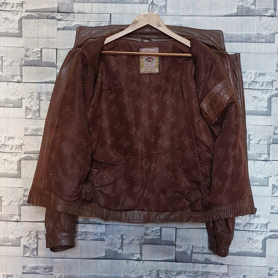 VTG 90s Reward Bomber Leather jacket Size: L/ Ant… - image 6