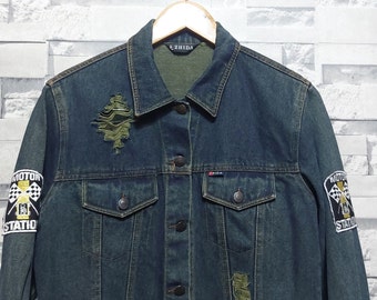 Vintage Reworked Jean Jacket Size: L/XL/ Authentic ZHIDA