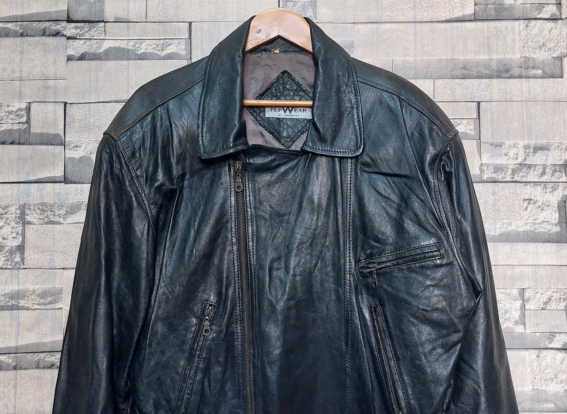 90s A-2 real leather bomber jacket blk P - メルカリ