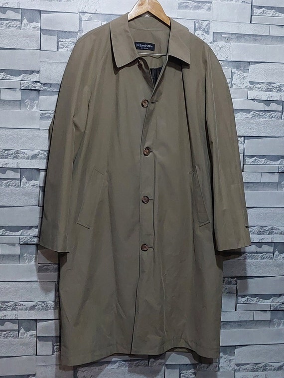 VTG 70s Yves Saint Laurent Trench coat Size: M/ A… - image 2