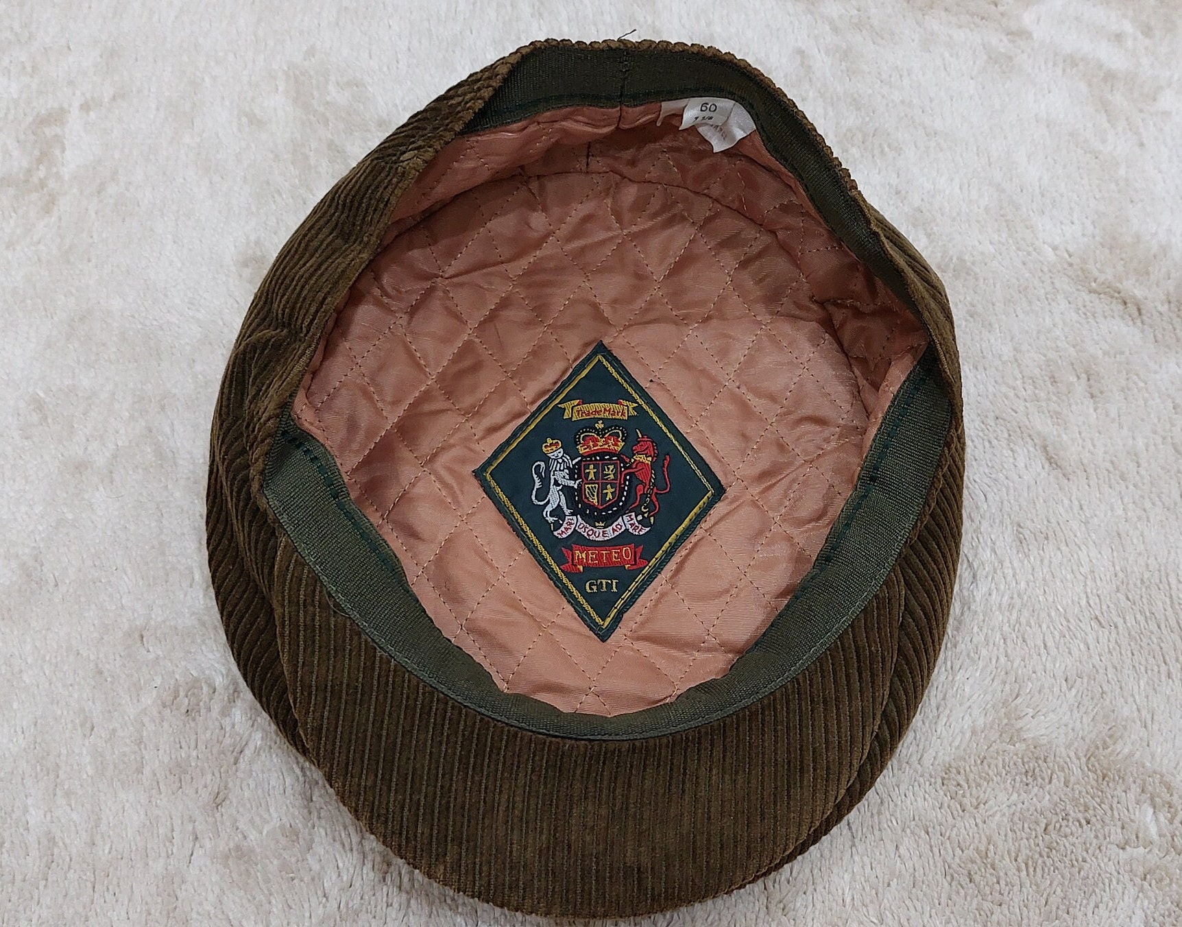 Antique METEO Corduroy Cap Size: 60/ Authentic Classic Cord Hat 