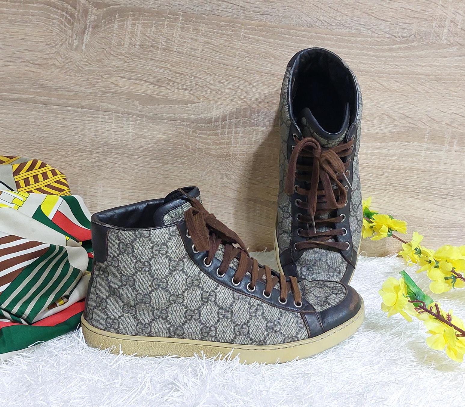 Gucci High Tops Brown Gucci Brown/Grey GG Canvas High Top Sneakers