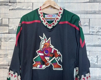 90's Phoenix Coyotes Starter Black NHL Jersey Size Medium – Rare VNTG