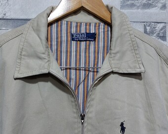 Polo Ralph Lauren Vintage Harrington Jacket Brown Men s XL Etsy