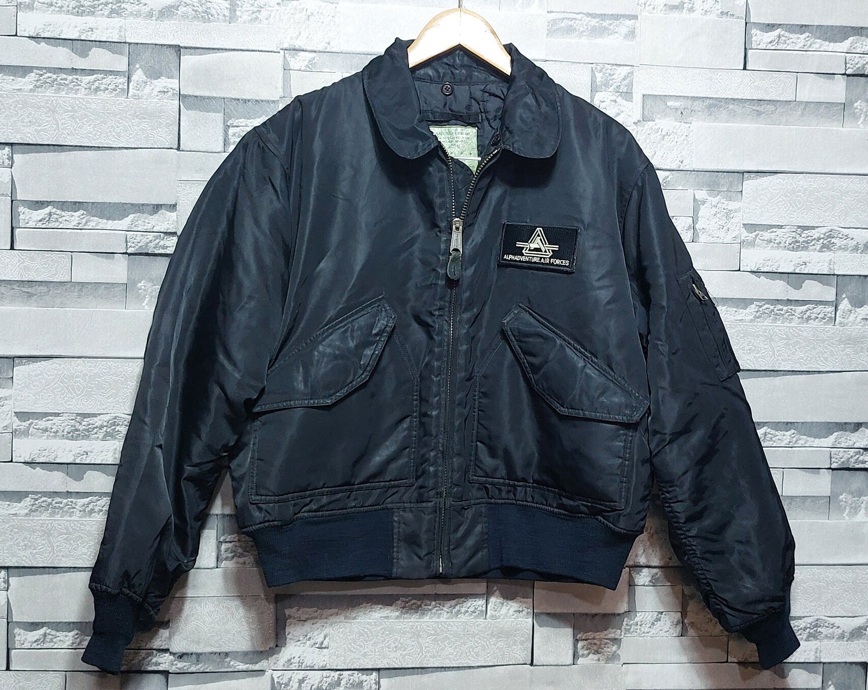 Antique Alpha Air Force Bomber Jacket Size: M/ Vintage 90s Antique Alpha Air Force Bomber Jacket Size: M/ Vintage 90s