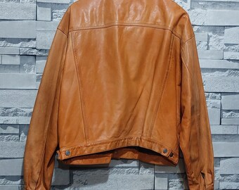 Authentic Chevignon Leather Silk Bomber Jacket Size: XL Authentic Chevignon Leather Silk Bomber Jacket Size: XL