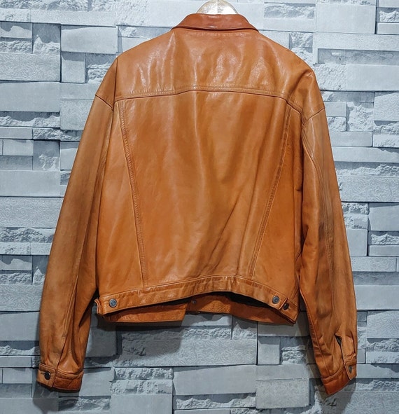 VTG 90s Chevignon Leather Silk Bomber jacket Size… - image 5