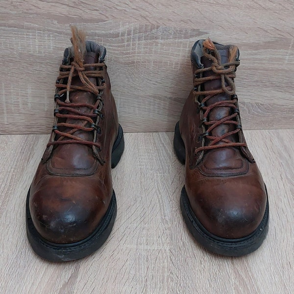 vintage, bottes de travail à bout souple Red Wing Taille : UK 7 | US 8/41 EUR/Bottes de travail rouges antiques à bout carré