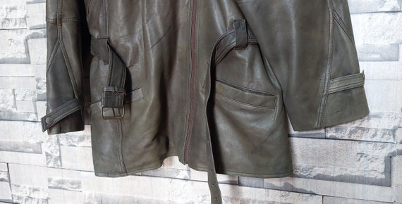 Vintage 90s Leather jacket women Size: 2X/ Antiqu… - image 4