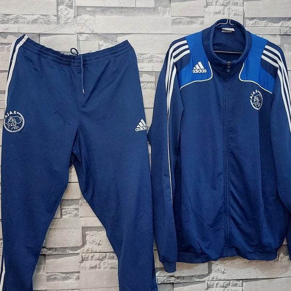 VTG 90s Adidas Ajax Amsterdam Tracksuit Size: 2X/ Authentic Adidas Ajax Amsterdam Sport Tracksuit/ Antique Adidas Soccer Training