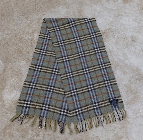 Vintage Burberry London 100% Cashmere scarf size:… - image 4