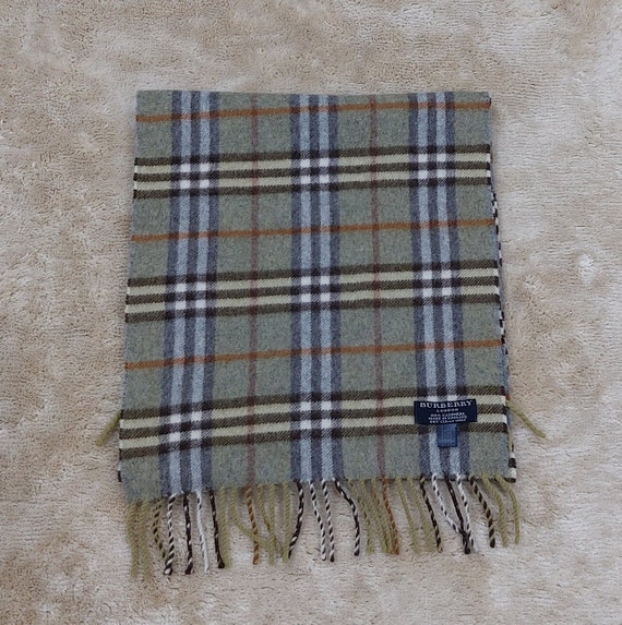 Vintage Burberry London 100% Cashmere scarf size:… - image 3