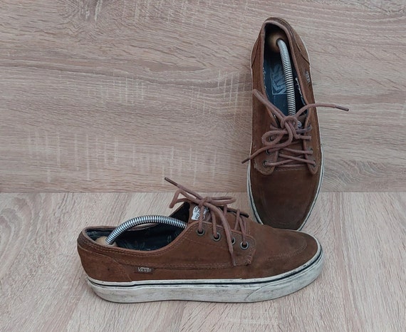 Vintage 80s Vans Leather Shoes Size: US 7.5 Men/ … - image 2