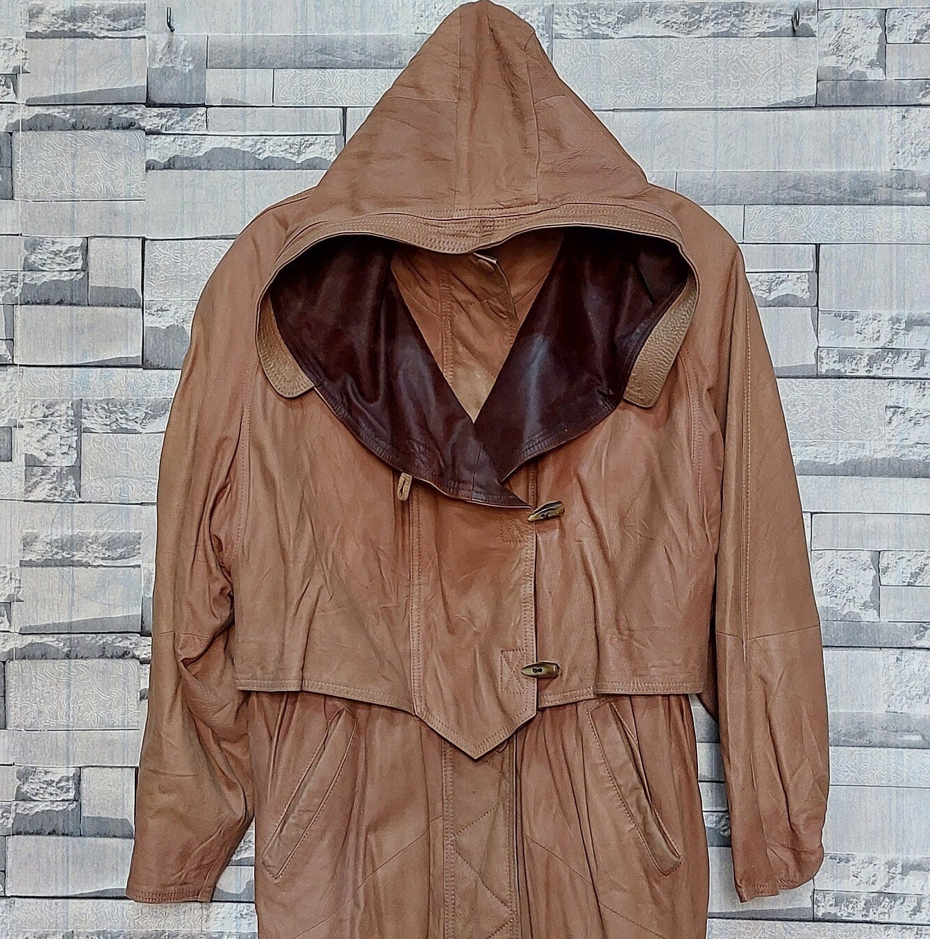 ジャケット・アウター Chole 90s Hooded Leather Half Coat Chole 90s Hooded Leather Half Coat レディース｜その他