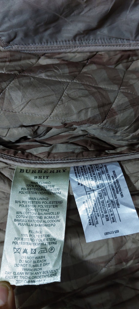 Luxury Burberry Brit Leather Canvas Bomber Jacket… - image 10