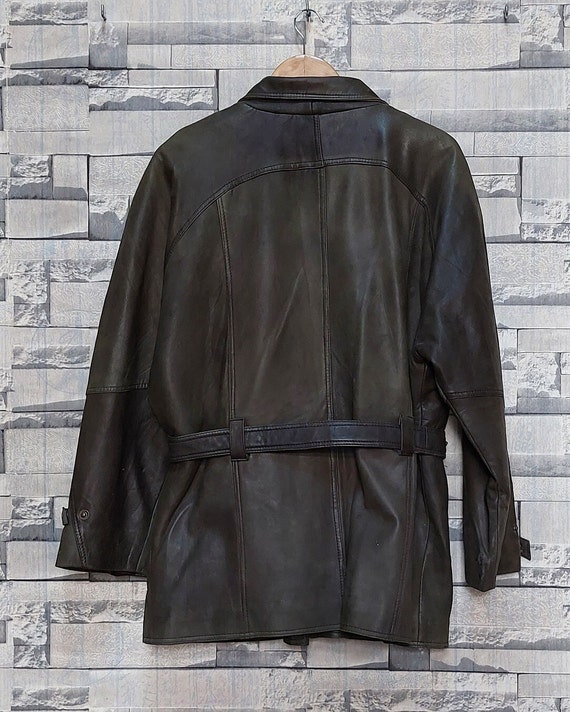 Vintage 90s Leather jacket women Size: 2X/ Antiqu… - image 3