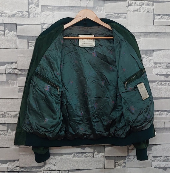 Vintage 90s Leather Bomber jacket Size: M/ Antiqu… - image 8