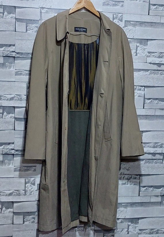 VTG 70s Yves Saint Laurent Trench coat Size: M/ A… - image 5