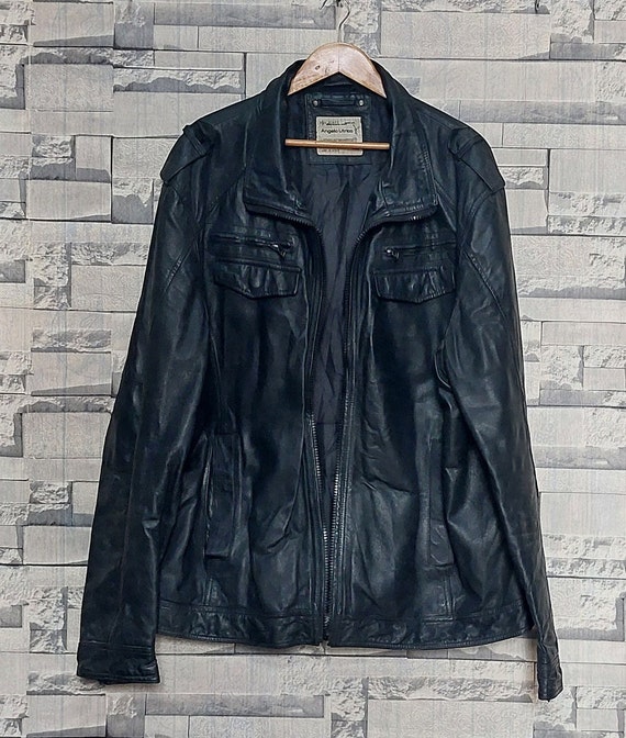 Vintage 90s Angelo Litrico Leather Jacket Size: 3XL/ Antique Boho
