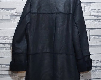 VERSACE Leather Shearling Coat Size: 2XL/ Authentic VERSACE